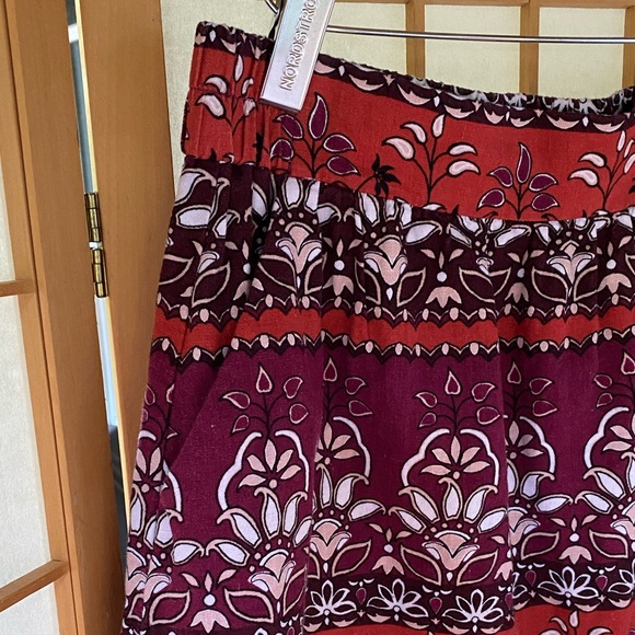 Ann Taylor Loft Linen Blend Batik Floral Print Mini Skirt.SZ M - Picture 4 of 10